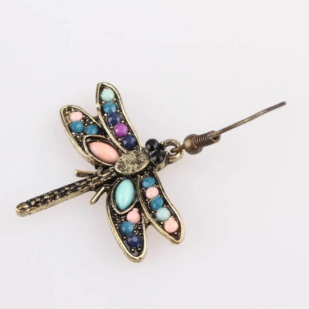 **LAST ONE!** Beaded Dragonfly Earrings - Picture 3 of 5